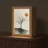 Boom - Zon - Modern - Landschap Light Box met kabel (Tafellamp) klein -z3d_website