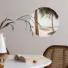 Hangmat - Palmbomen - Strand - Zee Wandcirkel behangsticker klein -sfeer3
