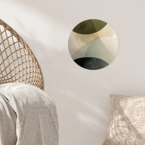 Vlakken - Abstract - Beige - Cirkels Wandcirkel behangsticker klein -sfeer4