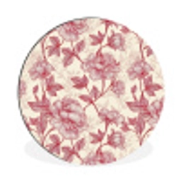 Pioenrozen - Modern -  Rood Wandcirkel aluminium klein 190 -3d