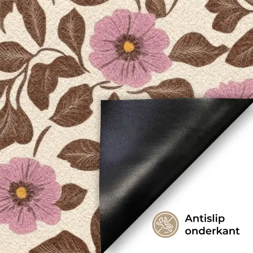 Bloemen - Bladeren - Kleurrijk Deurmat klein 898 -antislip_NL
