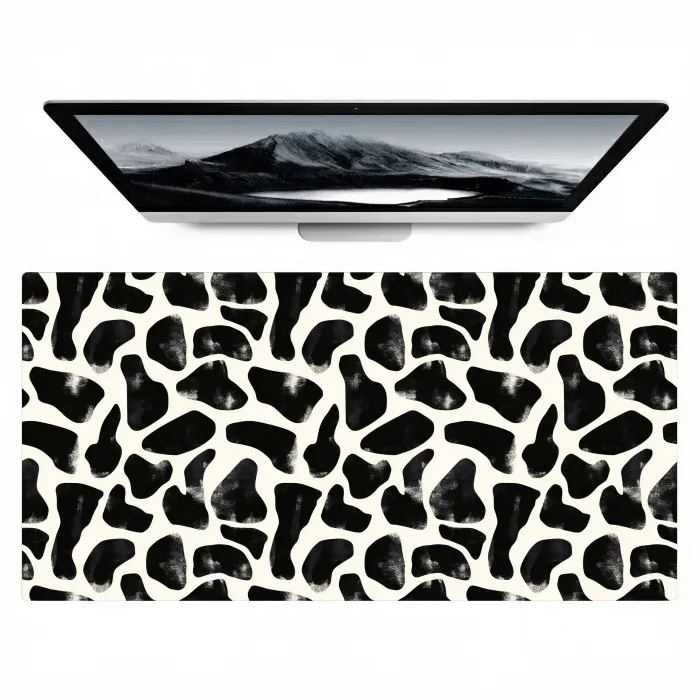 Dierenpatroon - Vlekken - Zwart - Wit Muismat XXL klein 681 -zzz3d