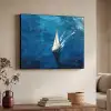 Zeilboot - Water - Abstract - Schaduw Textielframe - compleet frame klein -sfeer3