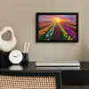 Tulpenveld - Zonsondergang - Kleurrijk fotolijst zwart zonder passe partout klein -sfeer1