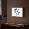 Bloem - Blaadjes - Minimalistisch - Blauw Light Box met batterij (Wandlamp) middel -sfeer1