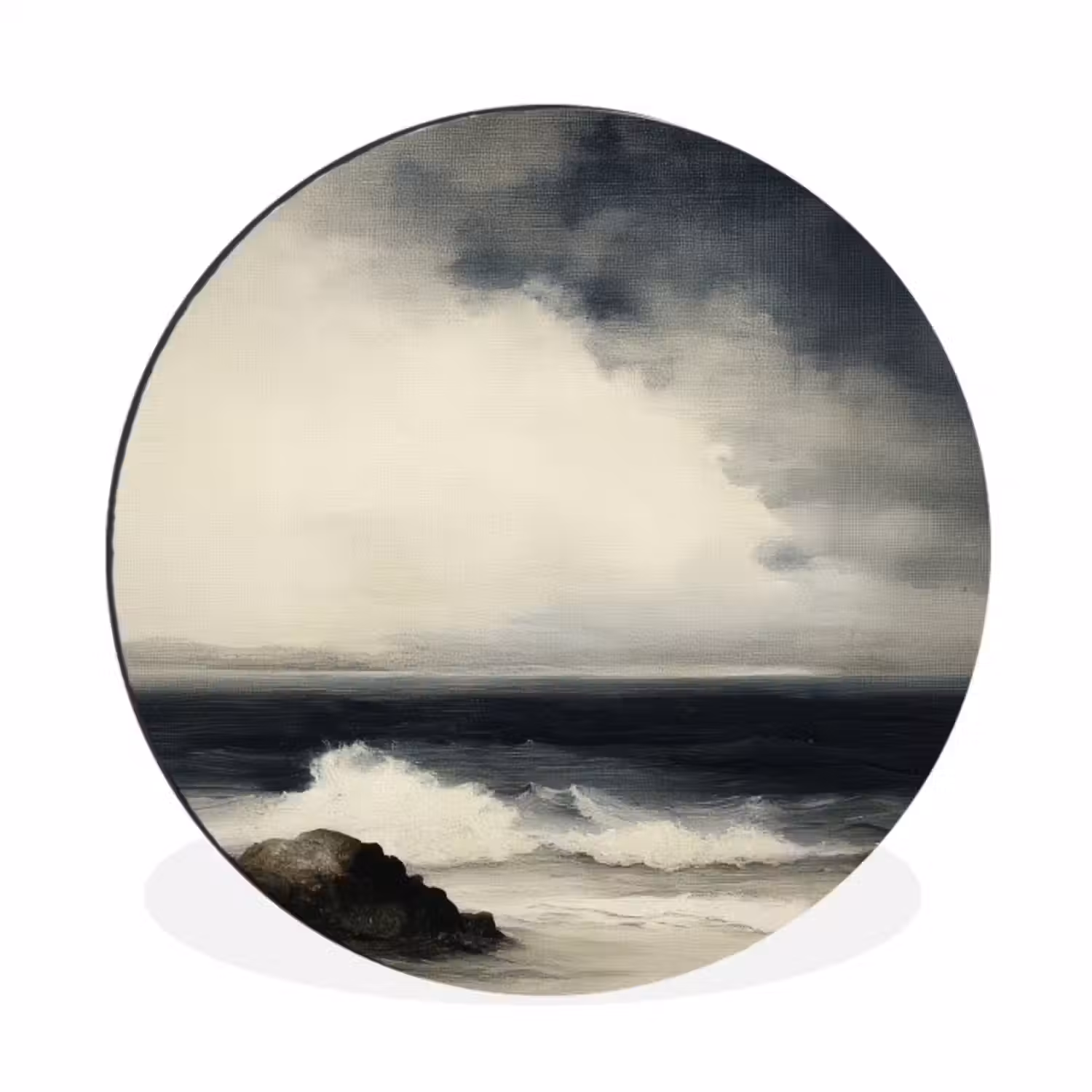 Wandcirkel - aluminium - Zee - Rotsen - Storm