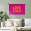 Oh la la - Roze - Oranje - Gestapelde letters Wandkleed katoen klein -sfeer7