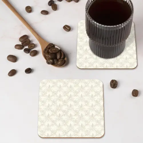Patroon - Bloemen - Beige onderzetter kurk middel 366 -sfeer2