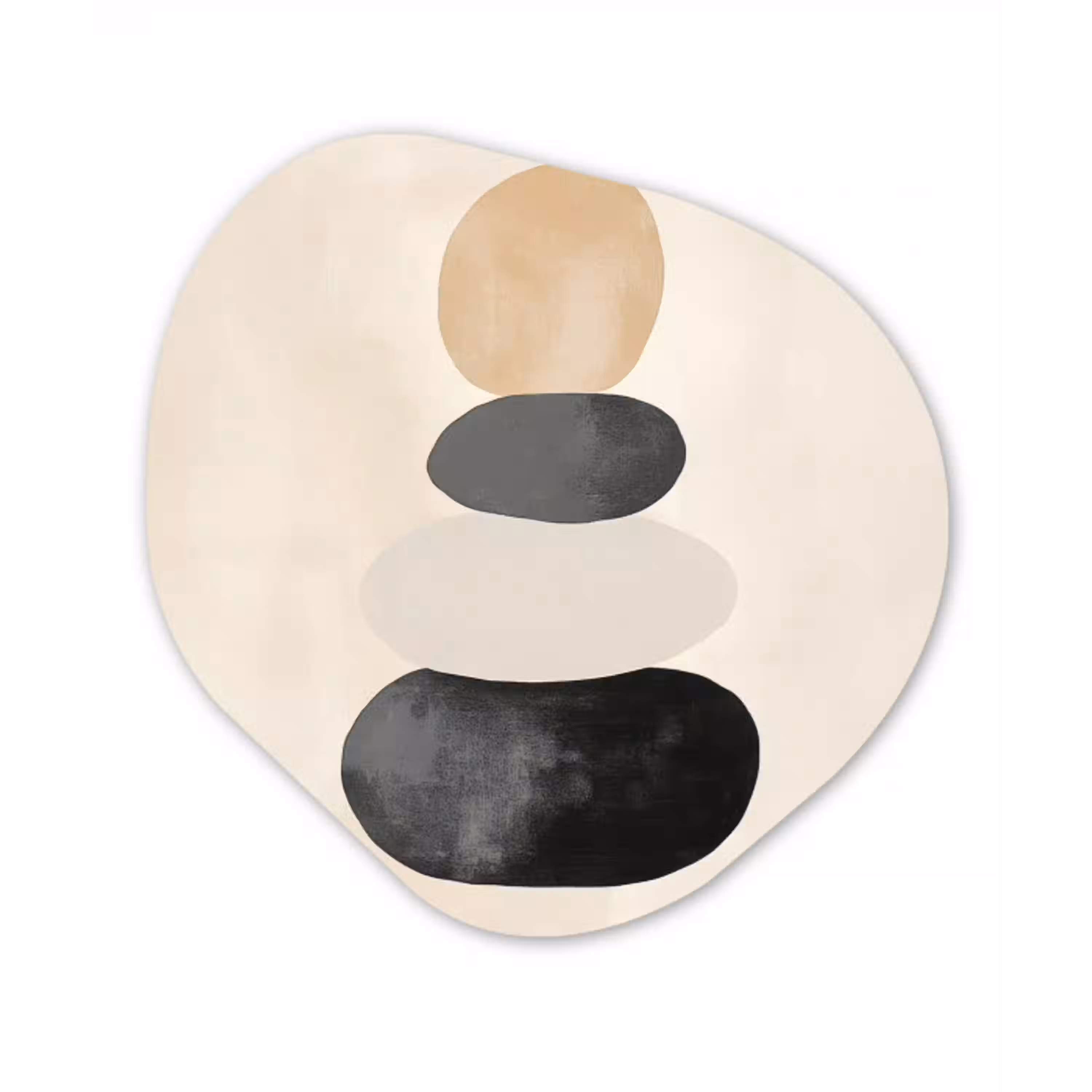 Japandi - Wabi sabi - Beige Wandcirkel Organisch Plexiglas middel -3d