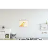 Vogel - Minimalistisch - Geel textielposter latten blank klein -kinderkamer