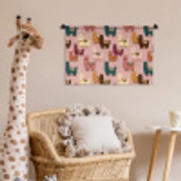 Alpaca's - Patroon - Kleurrijk Wandkleed katoen klein 269 -wsfeer5_kind