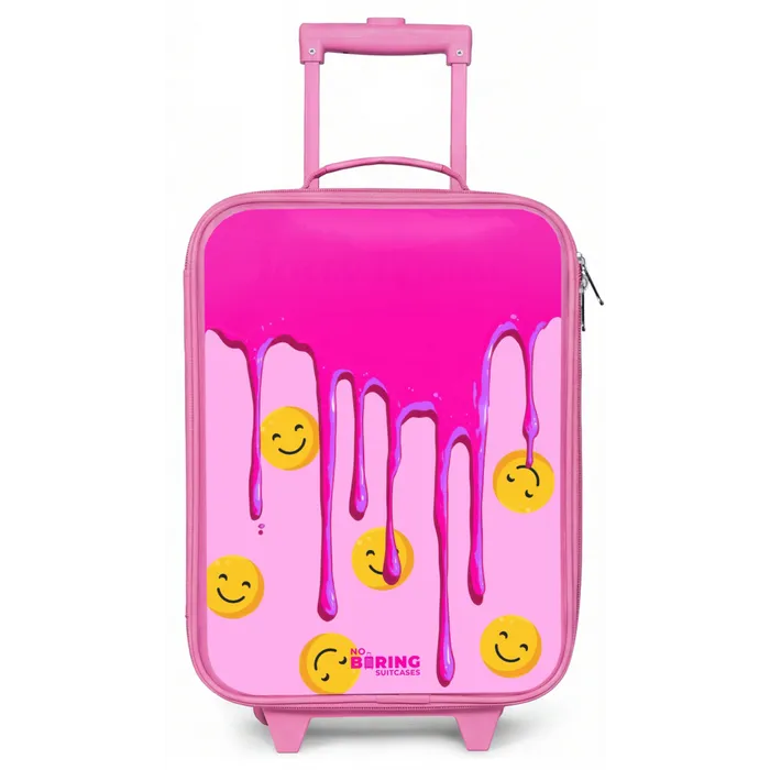 Verf - Smiley - Roze Kinderkoffer - Roze klein -zz3dotto