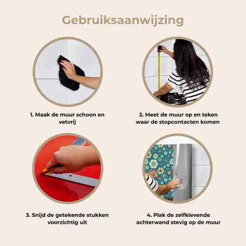 Retro - Bloemen - Patronen - Blauw keuken achterwand 2 middel 871 -gebruiksaanwijzing_NL