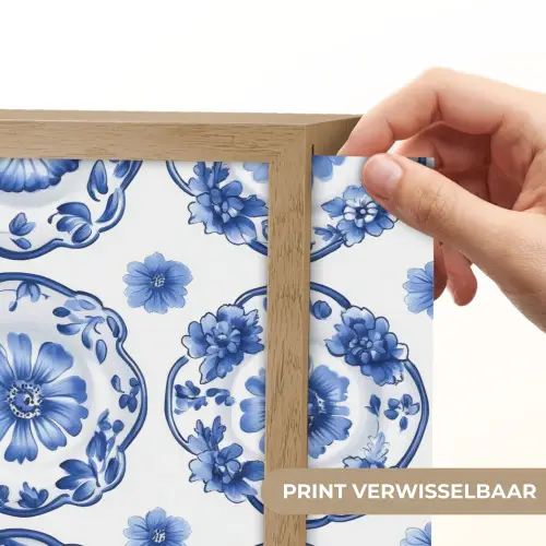 Sierborden - Bloemen - Blauw Light Box met batterij (Wandlamp) middel 907 -USP_websiteprintNL
