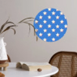 Sterren - Patroon - Blauw Wandcirkel behangsticker klein 186 -sfeer3