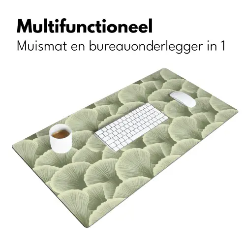 Waaier - Blad - Groen Muismat XXL klein 681 -sfeer4