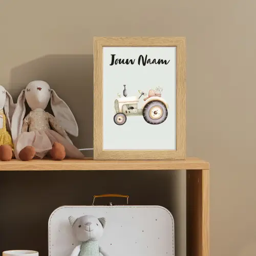 Vintage - Tractor - Pastel - Blauw Light Box met kabel (Kinderlampje) klein -sfeer2_kind