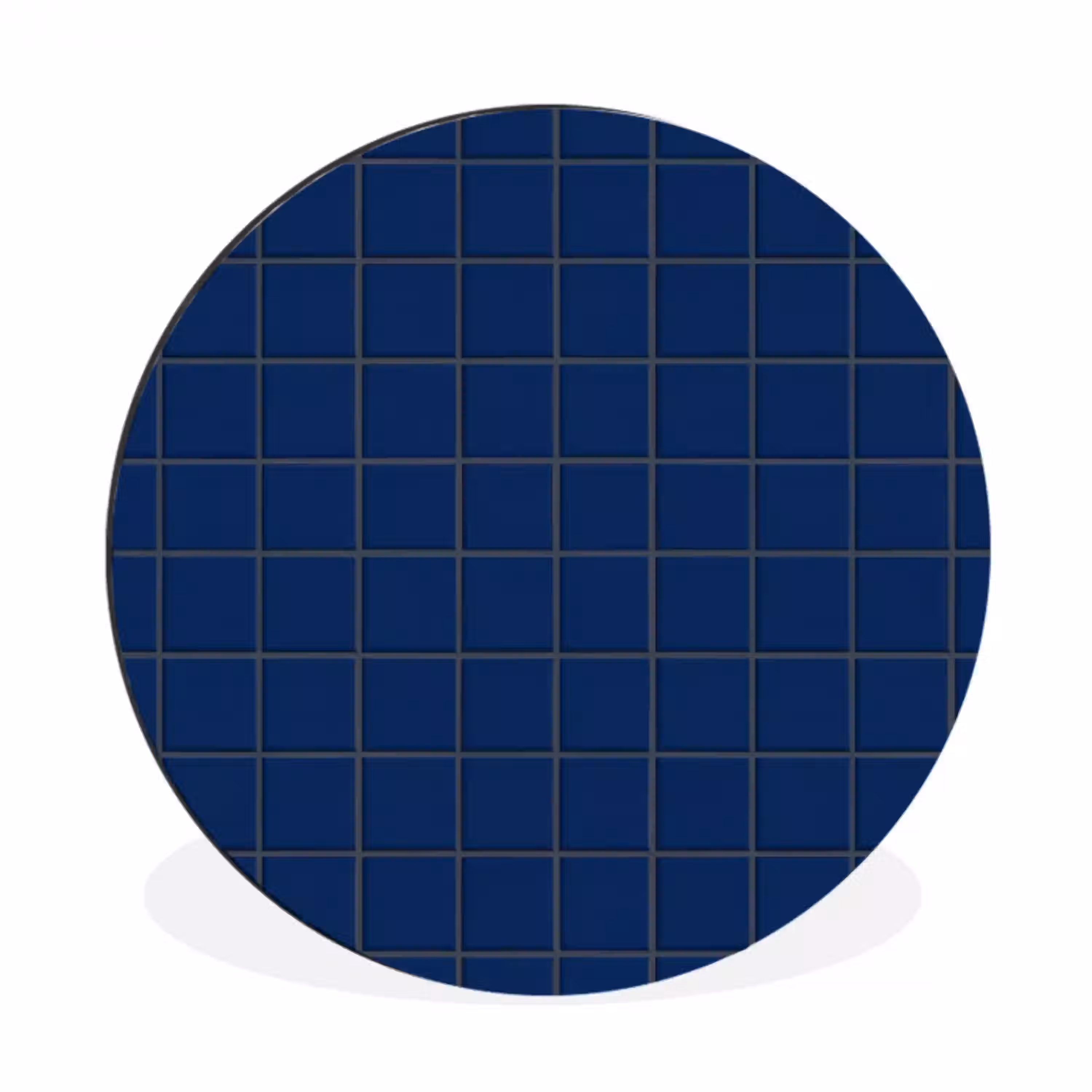 Tegel - Patroon - Blauw Wandcirkel aluminium klein 190 -3d