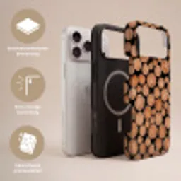 Houtblokken - Textuur - Patroon - Bruin - Rustiek Toughcase MagSafe Apple iPhone 17 Pro Max klein -USP_Lagen_NL