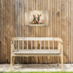 Konijnen - Bloemen - Eieren Tuinposter op houten frame 2 cm dik klein -sfeer4