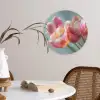 Tulpen - Roze - Stelen Wandcirkel kunststof plaat 5mm dik klein -sfeer4