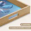 Blauw - Bloem - Glazen - Sierlijk Dienblad Rechthoek middel -USP_HandgreepNL