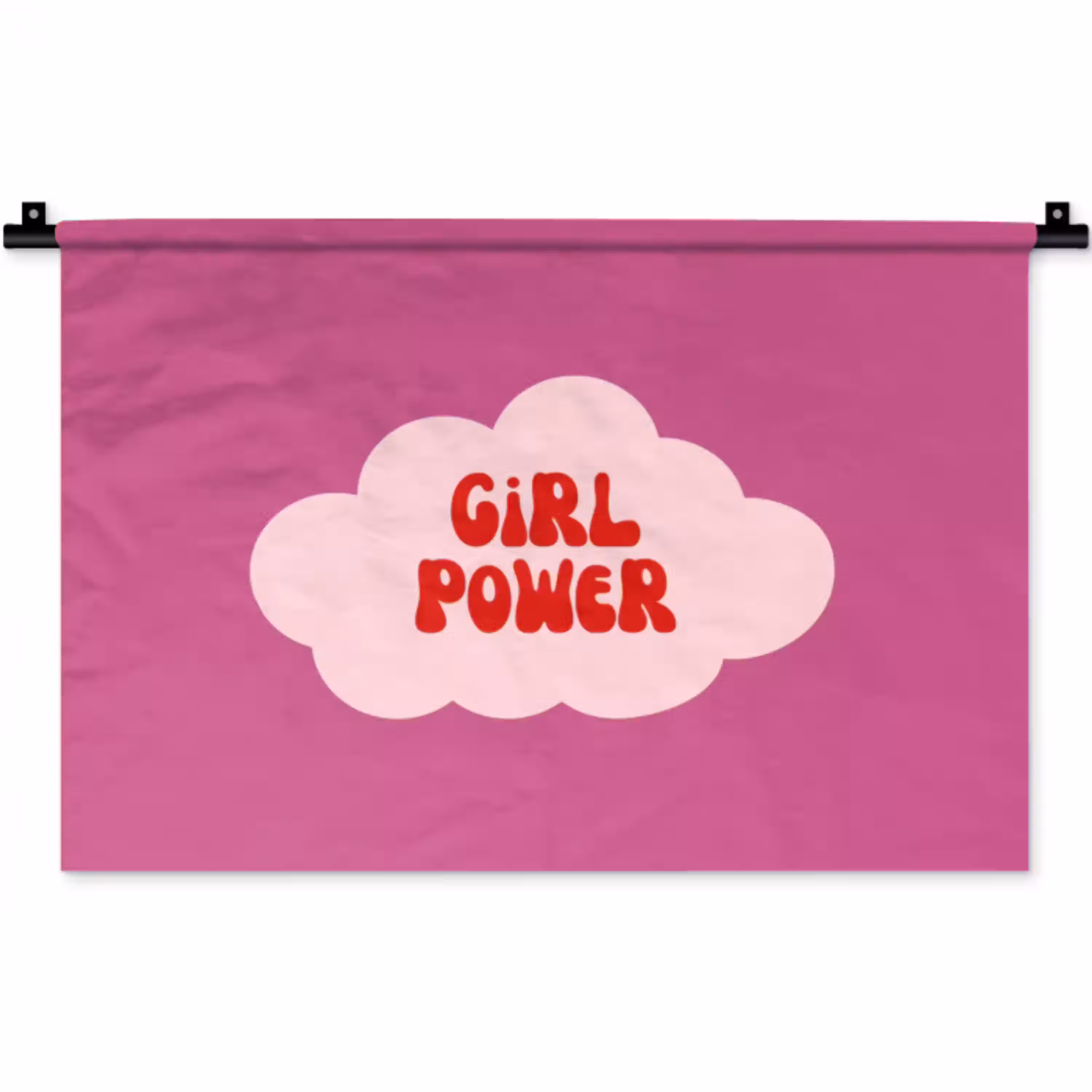 Girl power - Wolk - Roze Wandkleed katoen klein -zz3d