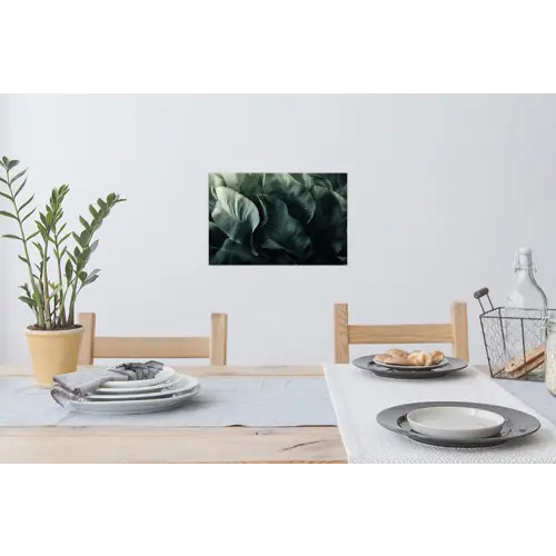 Groen - Bladeren - Glad - Nerven Muursticker klein -eettafel