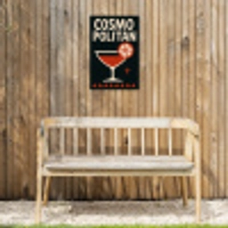 Cocktail - Zwart - Illustratie Tuinposter op houten frame 2 cm dik klein -sfeer4