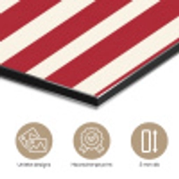 Strepen - Patroon - Rood aluminium wit klein 46 -closeup_NL