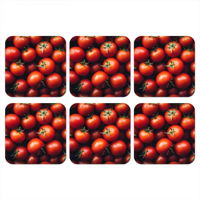 Groente - Rood - Tomaten onderzetter kurk middel -3d