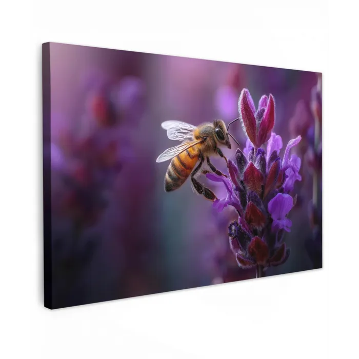 Honingbij - Paarse bloemen - Details canvas 2cm klein -z3d