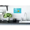 Badeend - Dobberen - Blauw Muursticker klein -keuken