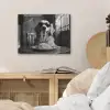 Golden Retriever - Hond - Vrolijk -  Bord spaghetti - Zwart - wit PET vilt klein -sfeer3