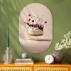 Cheesecake - Eten - Roze - Taart Wandcirkel Ovaal Glas middel -sfeer2