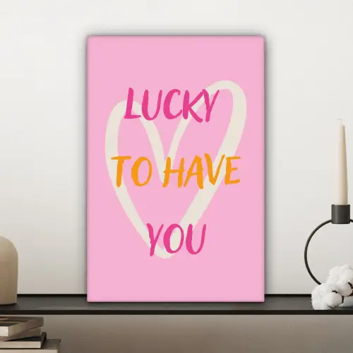 Lucky - Love - Valentijn - Roze canvas 2cm klein -sfeer6