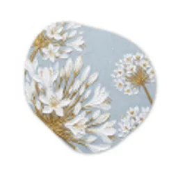 Illustratie - Bloemen - Blauw Wandcirkel Organisch Forex 3mm klein -3d