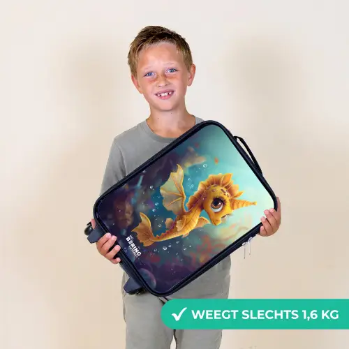 Oranje zeepaardje in het water Kinderkoffer - Zwart klein -sfeer4_NL