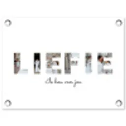 Liefie - Lettercollage tuinposter los doek klein -3d