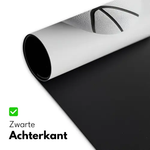 Basketbal - Wit - Schaduw - Lijnen Muismat XXL klein -sfeer2