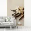 Vanille - Bloemen - Beige fotobehang vinyl groot -woonkamer