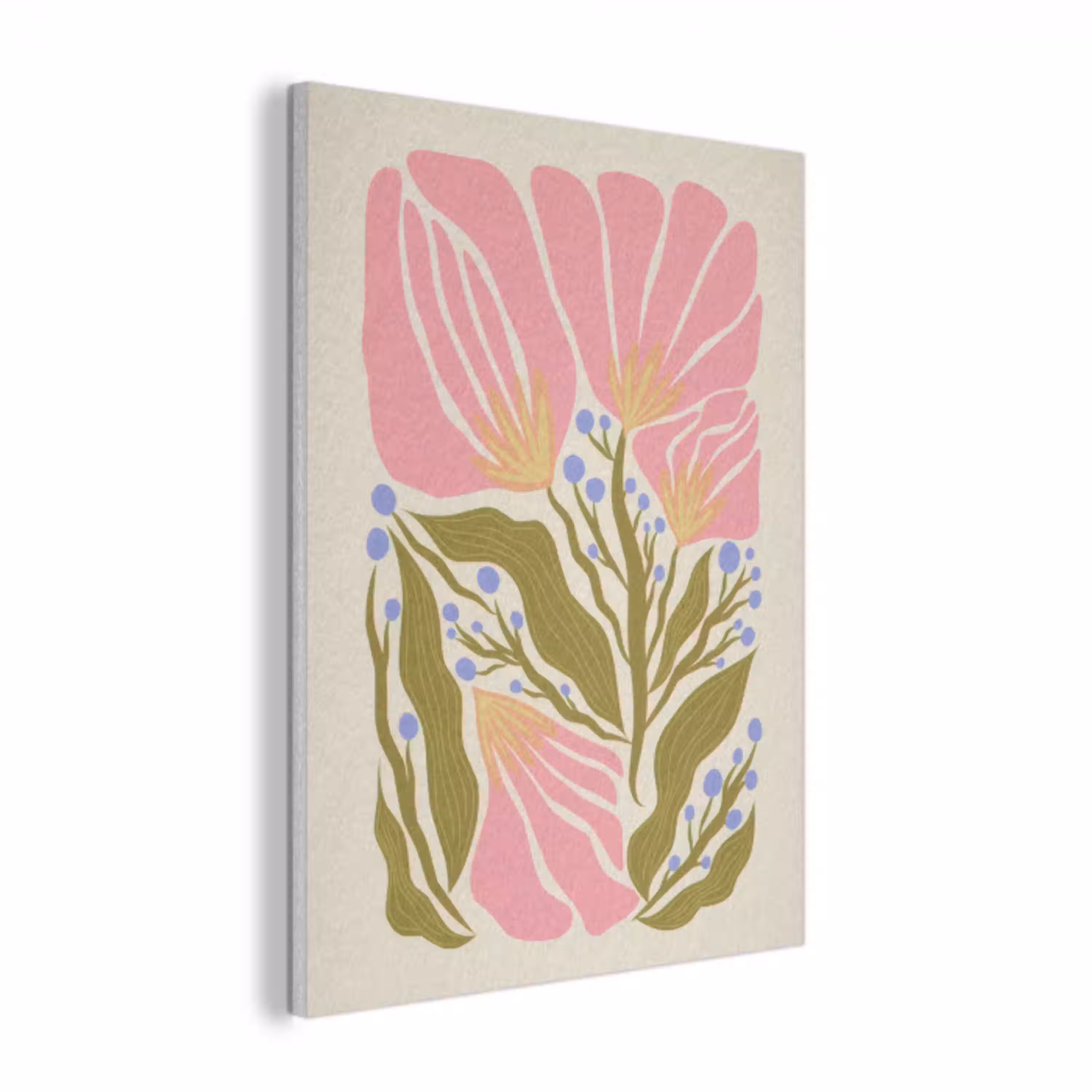 Bloemen - Bladeren - Abstract - Roze PET vilt klein -3d