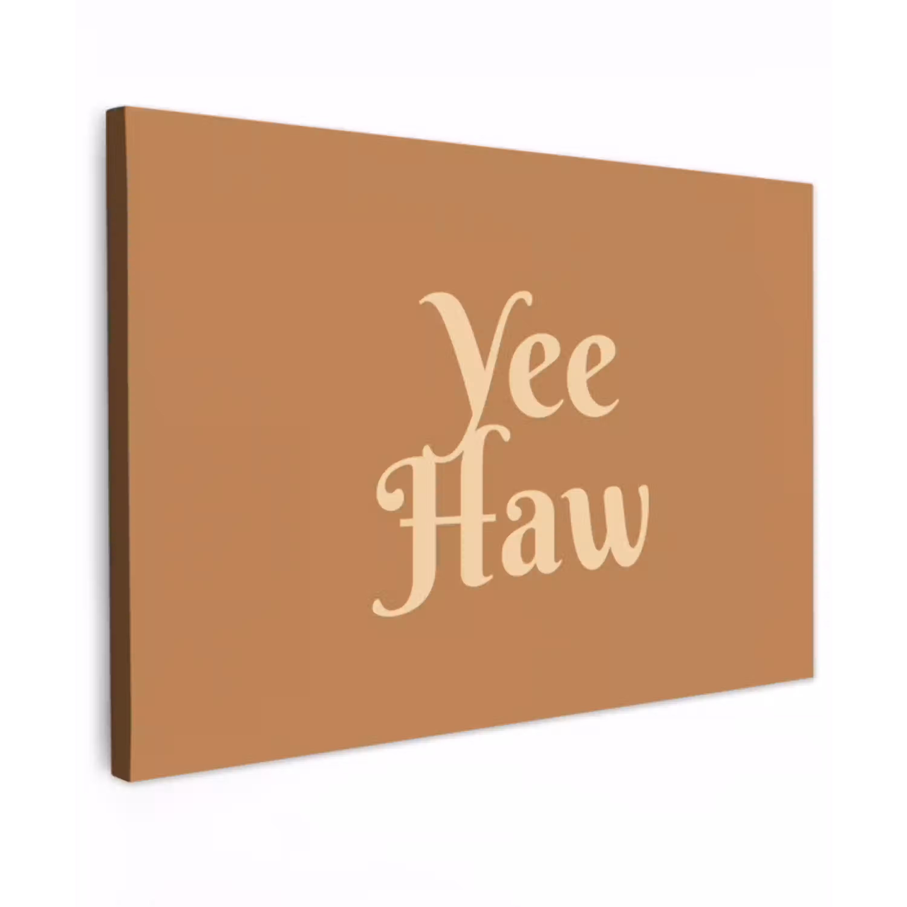 Yee haw - Bruin - Minimalistisch canvas 2cm klein -z3d
