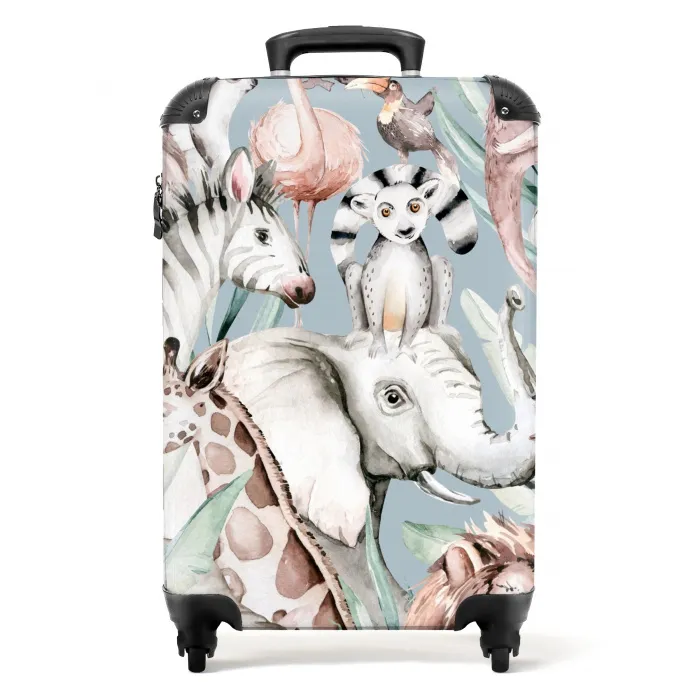 Jungle in Lichte Kleuren Koffer - NBS - Handbagage middel -productfoto_recht