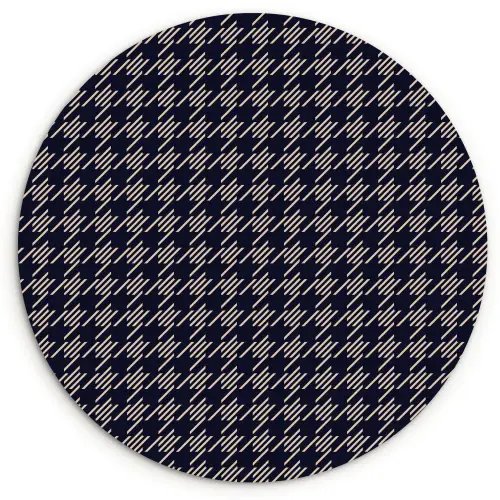 Plaid - Patroon - Ruit - Blauw Wandcirkel plexiglas klein 852 -3d