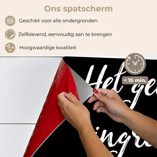 Quotes - Koken - Het geheime ingrediënt is altijd liefde! - Spreuken - Liefde keuken achterwand spatscherm klein -spatscherm_NL