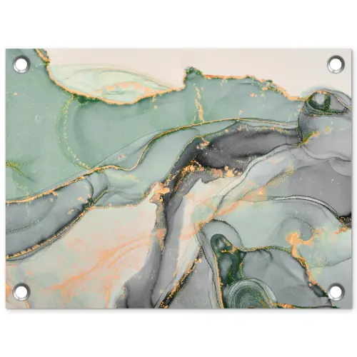 Goud - Marmer - Groen - luxe - Glitter - Marmerlook tuinposter los doek klein -3d