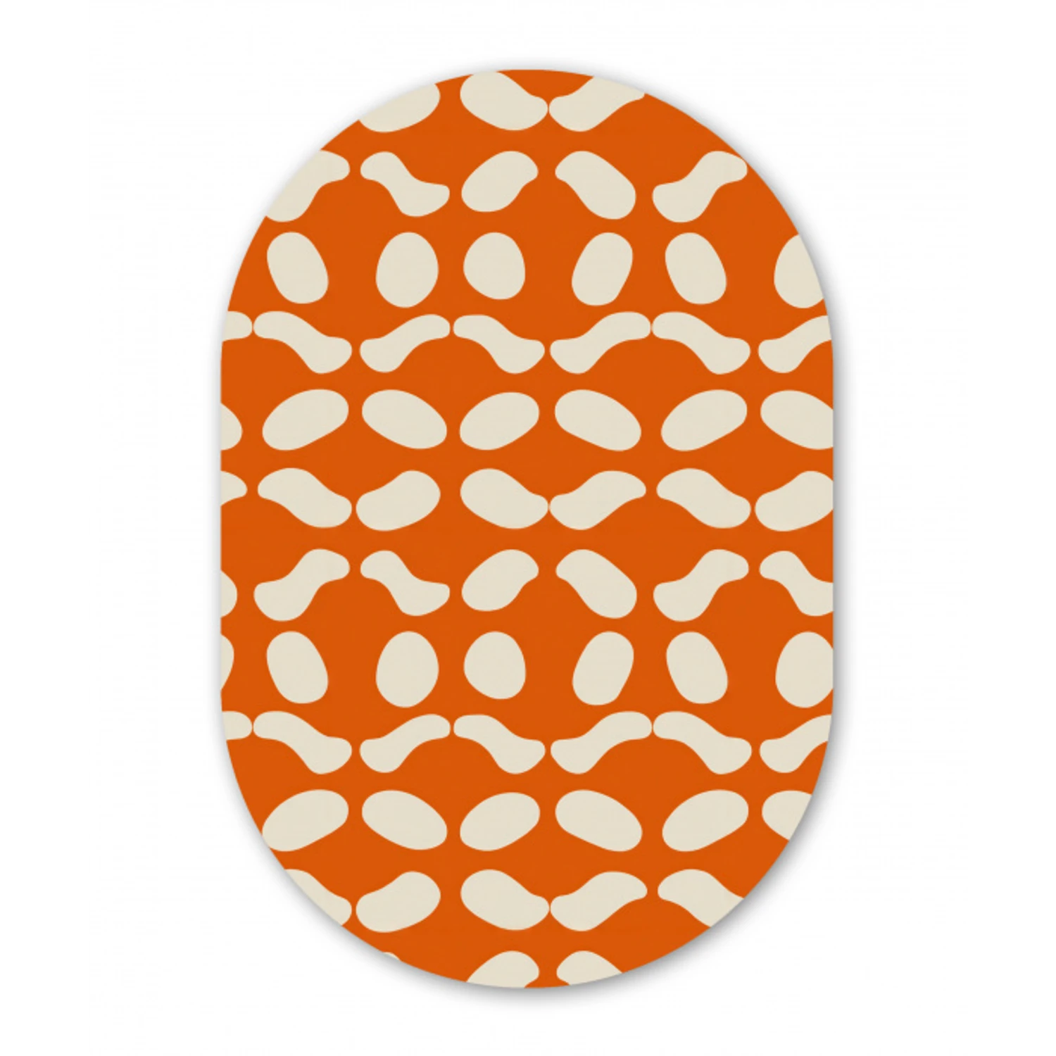 Oranje - Organische vormen - Wit Wandcirkel Ovaal Forex klein 630 -3d