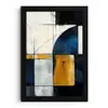 Abstract - Vormen - Goud - Blauw - Geometrisch fotolijst zwart zonder passe partout klein -3d