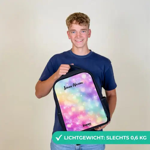 Licht - Regenboog - Hartjes Rugzak - Zwart middel -sfeer7_NL